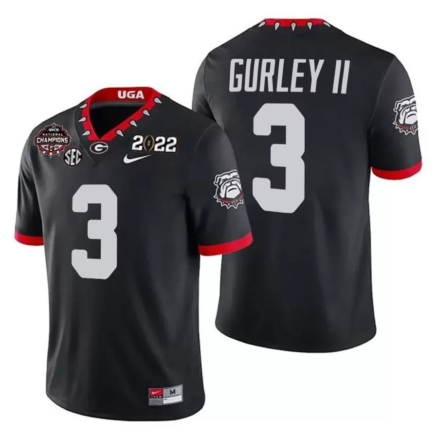 Todd Gurley 3 Georgia Jersey Black National Champions 2022 Bulldogs Men Red White