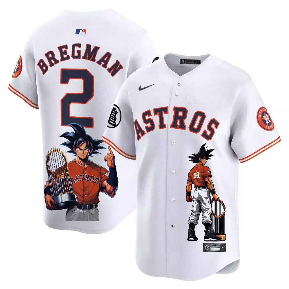 Alex Bregman 2 Astros Jersey White Dragon Ball Z Men Orange Navy Vapor Premier Limited
