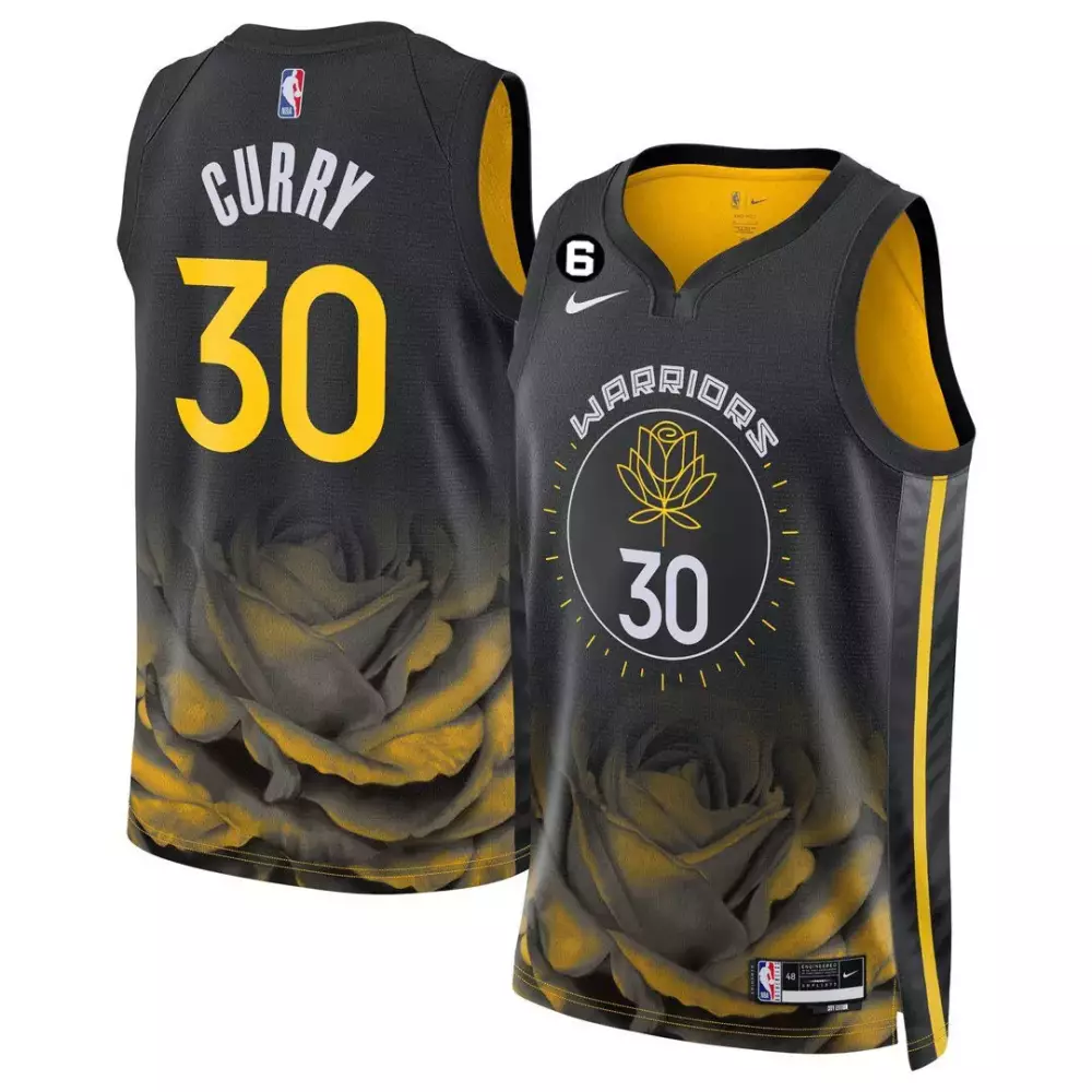 Stephen Curry 30 Warriors Jersey Black Men Custom Design Yellow White All Stitched