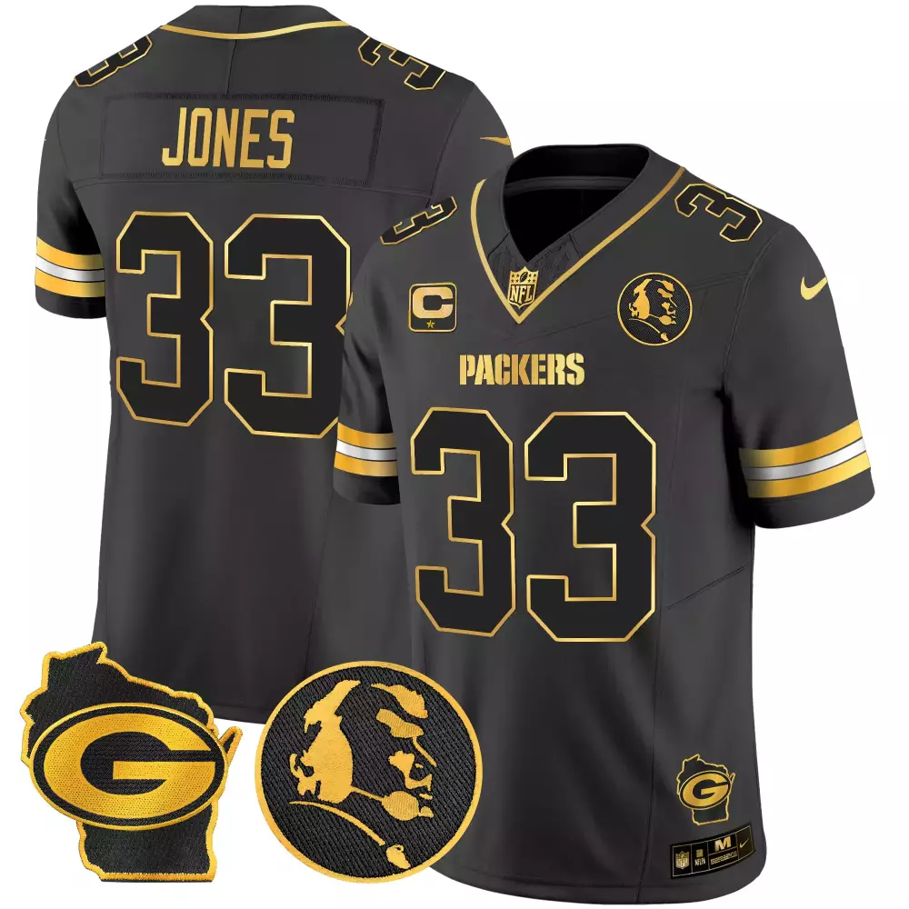 John Madden 33 Packers Jersey Black Alternate Wisconsin Men Gold White Home Vapor