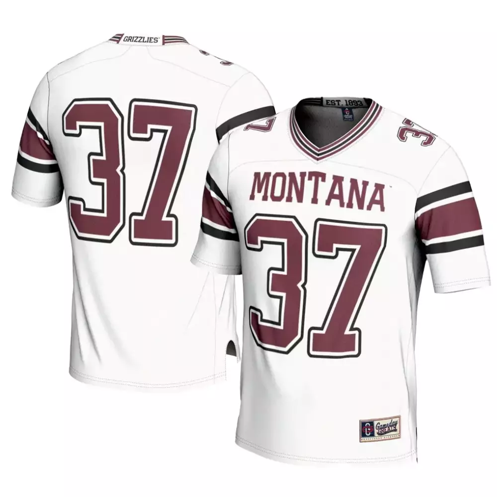 Joe Montana 37 Grizzlies Jersey White Men Maroon Black Gameday