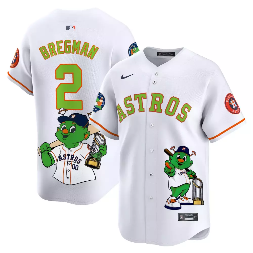 Alex Bregman 2 Astros Jersey White Orbit's World Series Celebration Houston Wbc 2023