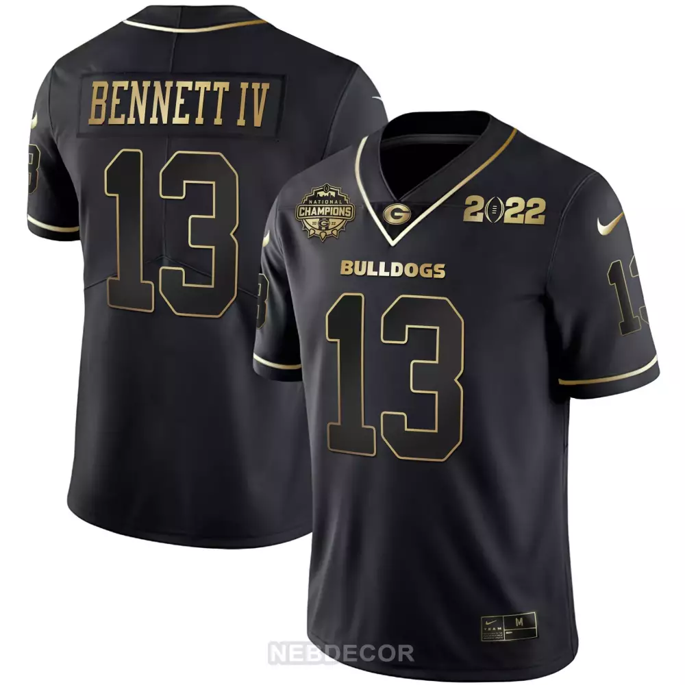 Stetson Bennett 13 Bulldogs Jersey Black 2022 National Championship Champions Cfp