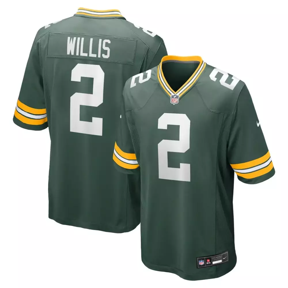 Malik Willis 2 Green Bay Packers Jersey Men Authentic Yellow White Game