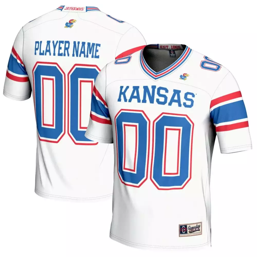 Kansas Jayhawks Jersey White Men Blue Red Gameday