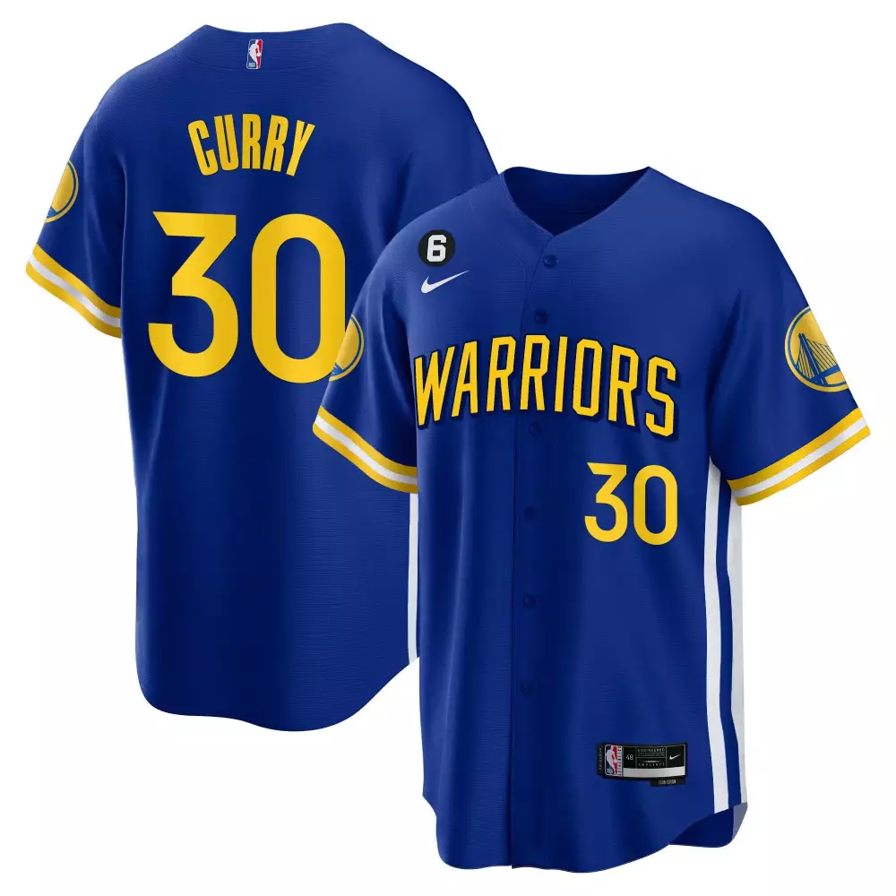 Seth Curry 30 Warriors Jersey Blue Men Yellow White All Stitched Vapor