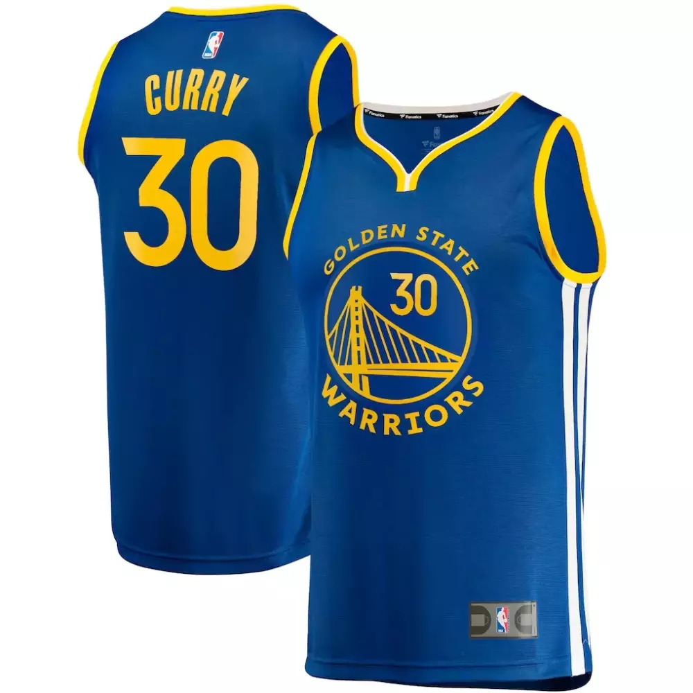 Stephen Curry 30 Jersey Blue Golden State Warriors Men Yellow White Replica Icon