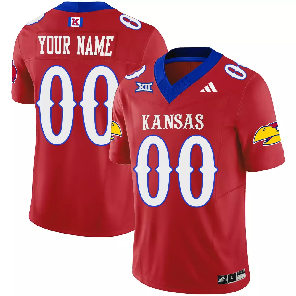 Custom Kansas Jayhawks Jersey Red Men Royal Blue White All Stitched Vapor