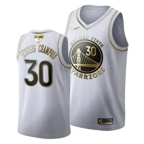 Stephen Curry 30 Jersey White Golden State Warriors Finals Men Black Gold All Stitched