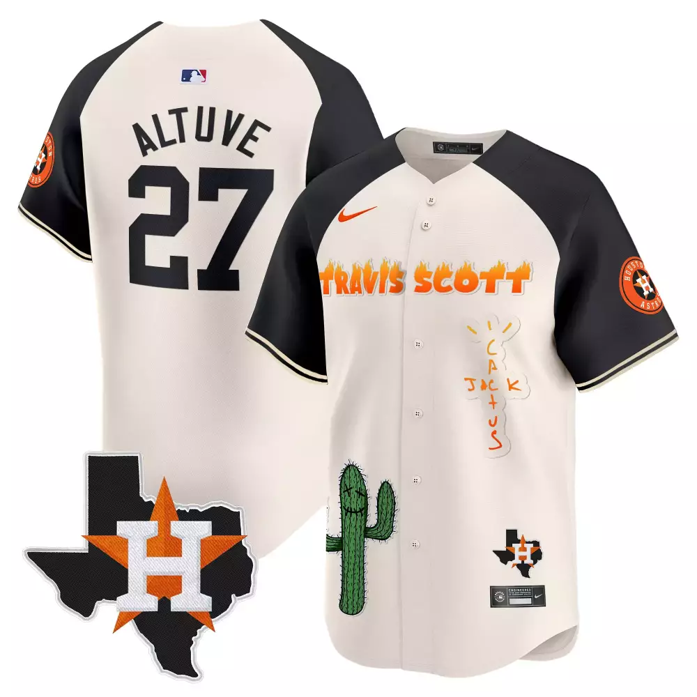 Devon Travis 27 Houston Astros Jersey White Scott X Texas Cactus Jack Men Custom Design