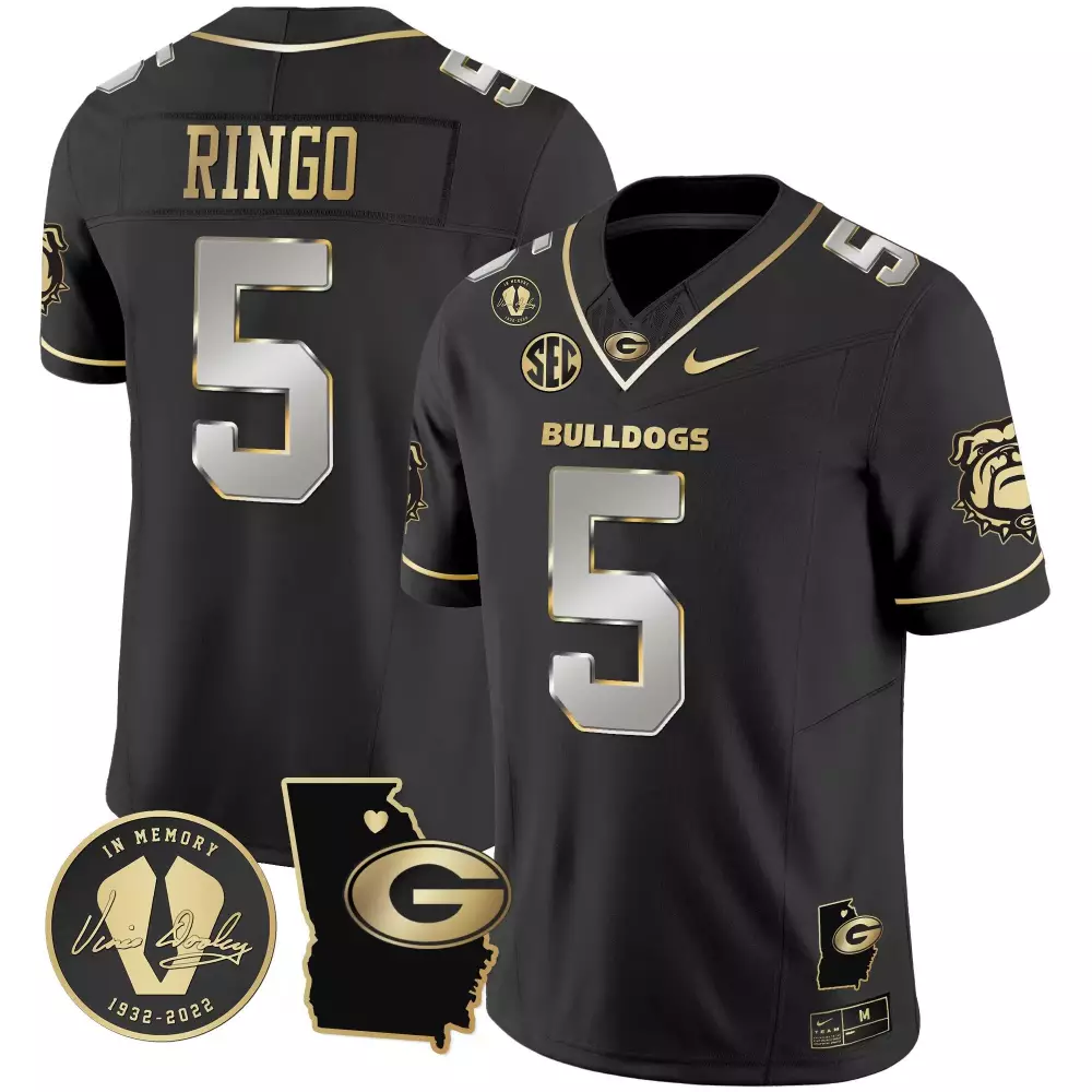 Kelee Ringo 5 Georgia Bulldogs Jersey Black In Memory Of Vince Dooley Memorial Men