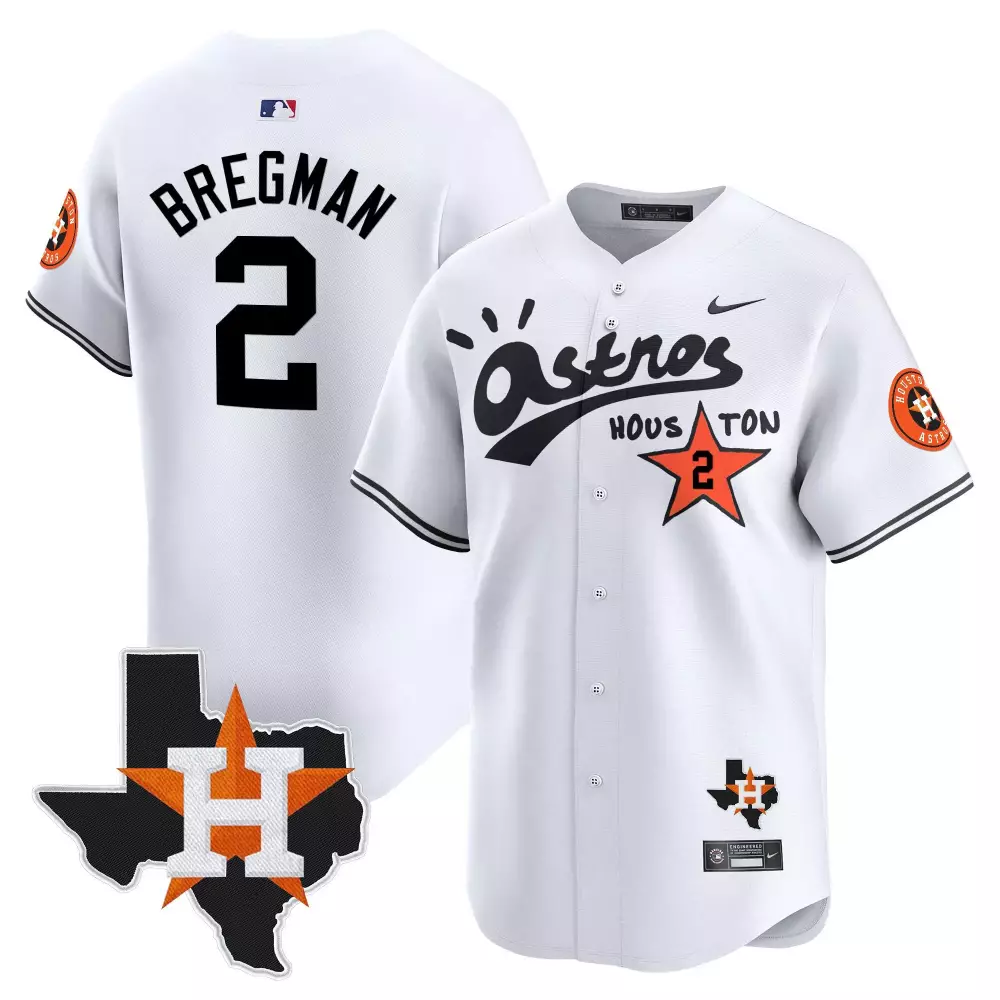 Alex Bregman 2 Astros Jersey White Houston Texas Men Orange Black Vapor Premier Limited
