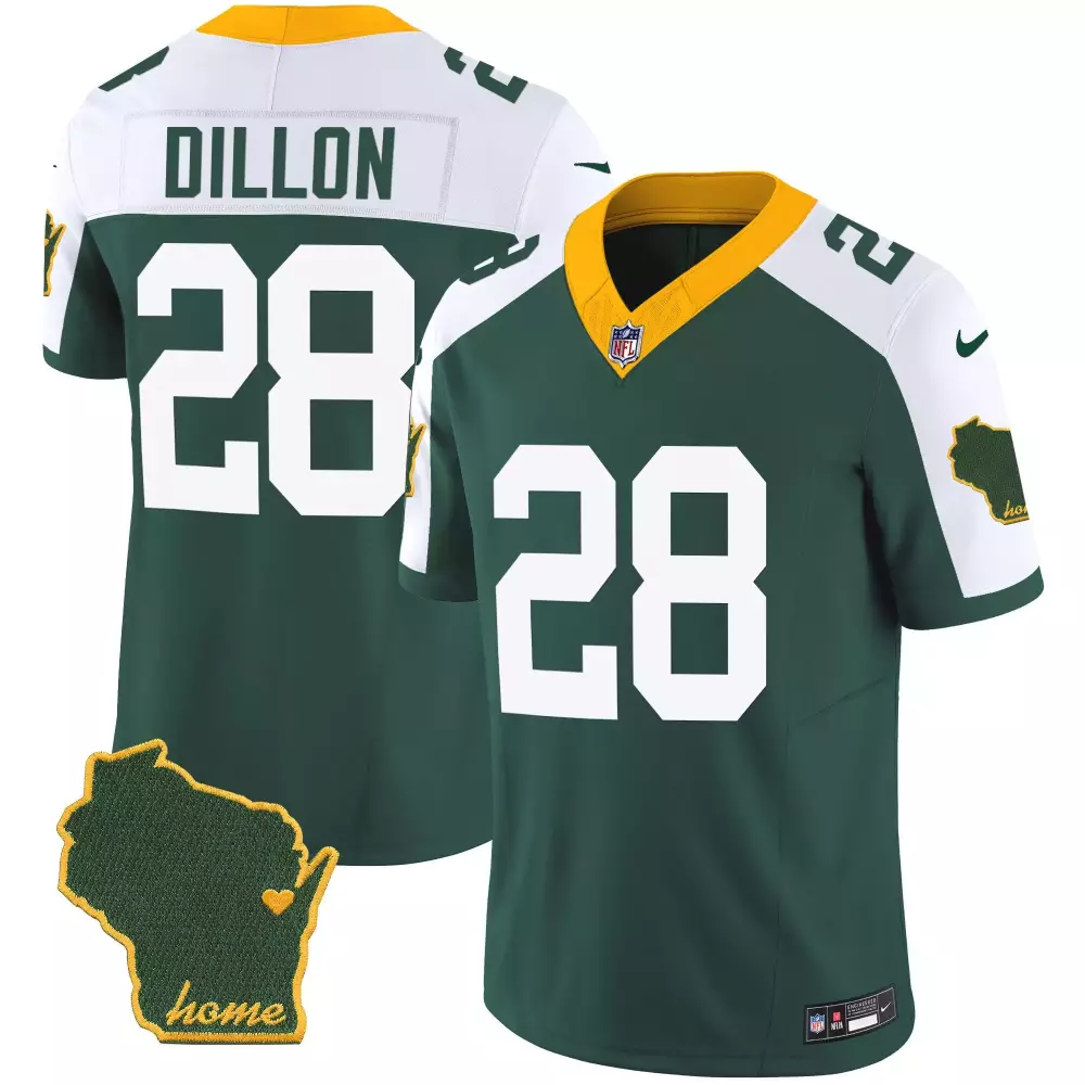 Dillon Wade 28 Green Bay Packers Jersey Wisconsin Shape "home" Men White Yellow Home