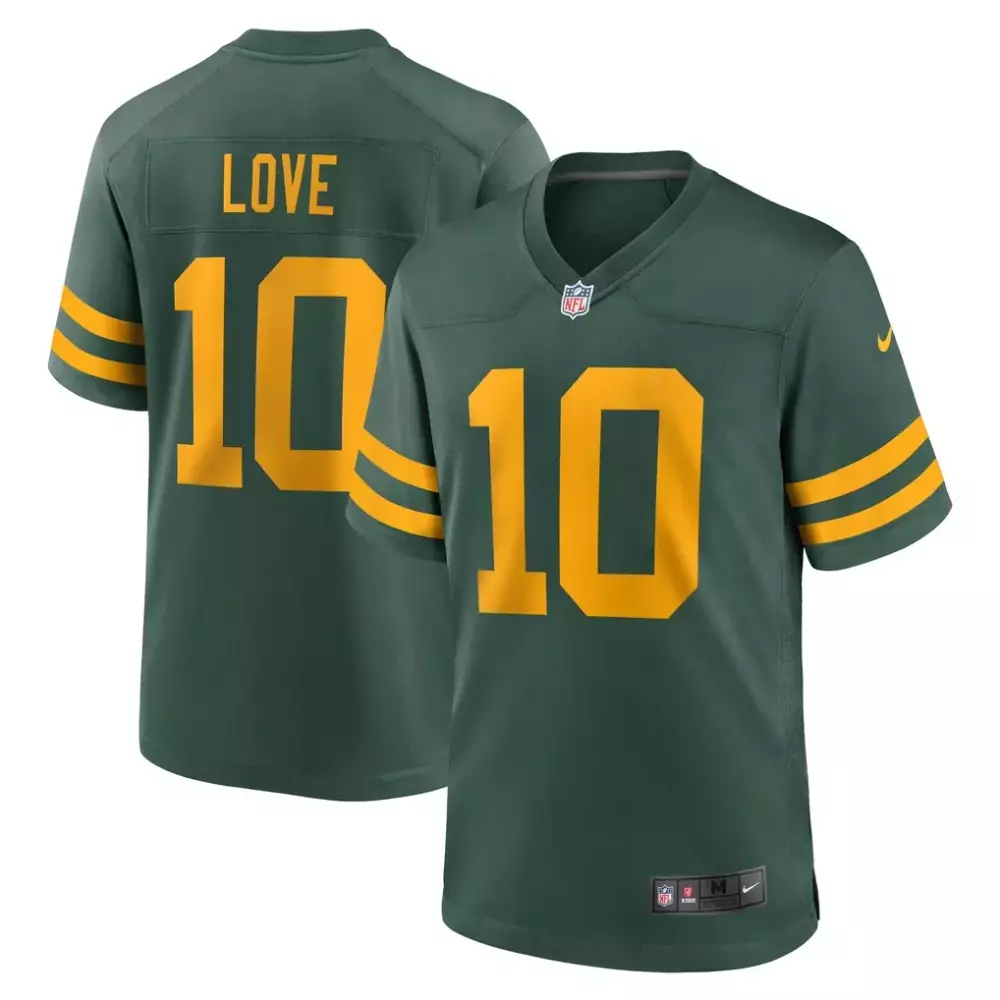 Jordan Love 10 Green Bay Packers Jersey Men Yellow Alternate Game