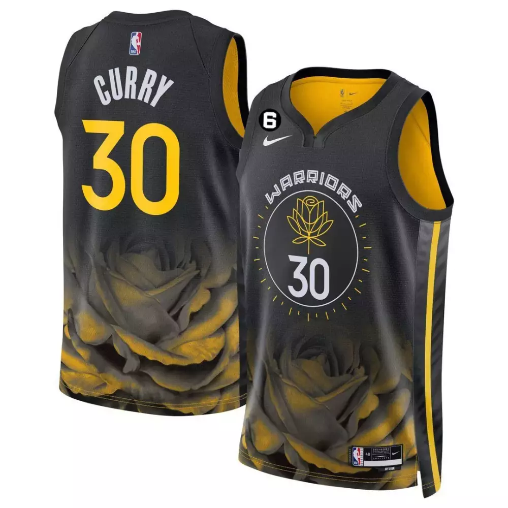 Derrick Rose 30 Jersey Black Golden State Warriors Nbpa Men Custom Design Yellow