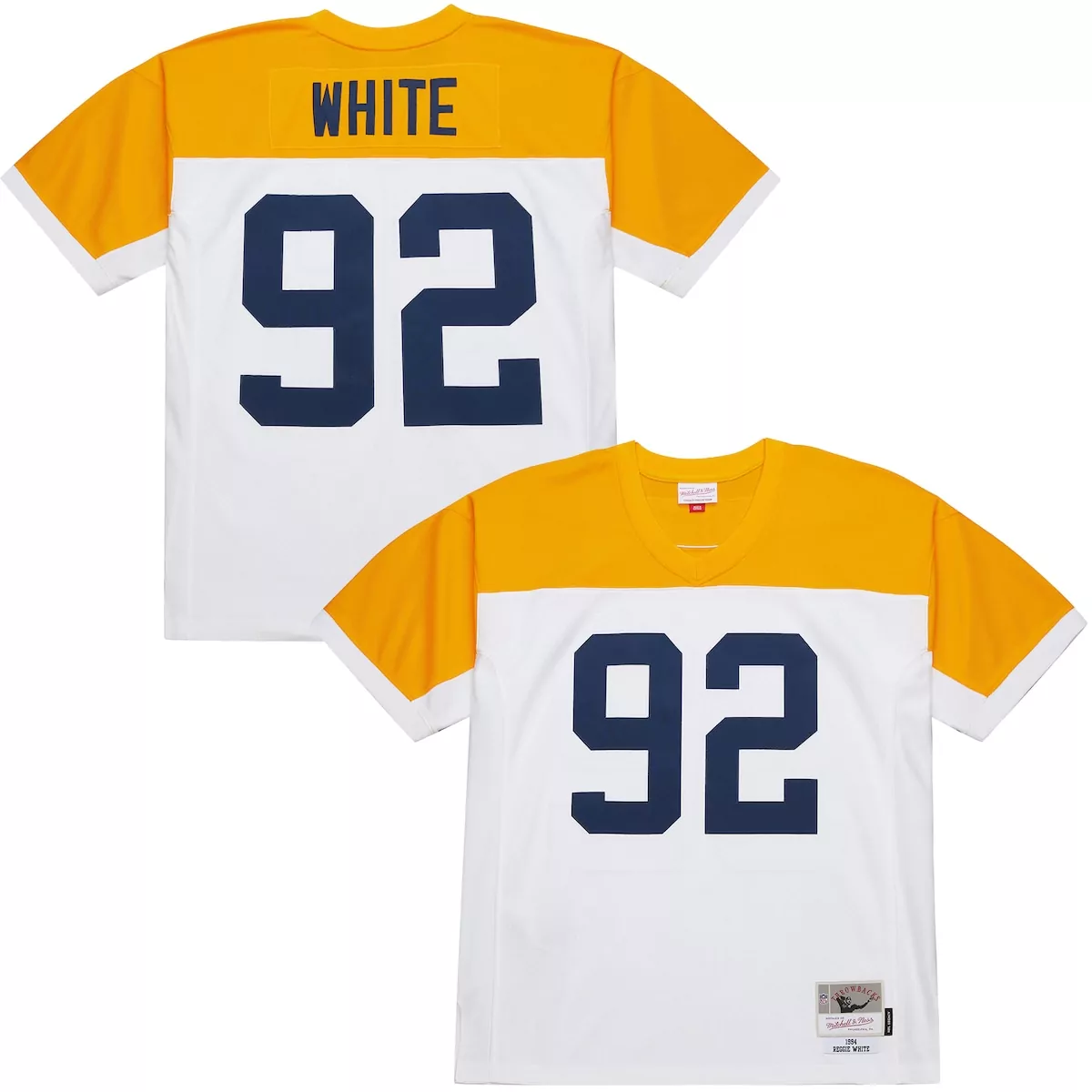 Reggie White 92 Jersey Throwback Philadelphia Eagles Mitchell Ness Men Gold Navy Blue