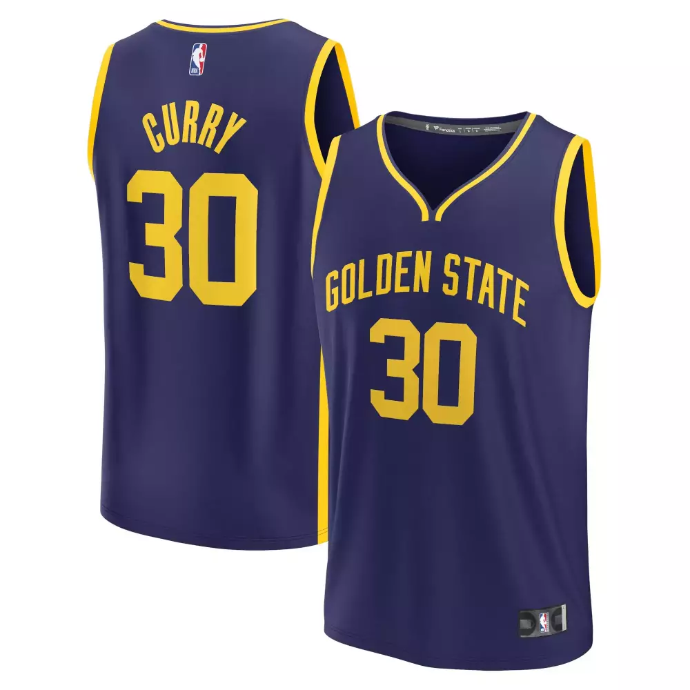 Stephen Curry 30 Jersey Navy Golden State Warriors Men Yellow All Stitched Vapor