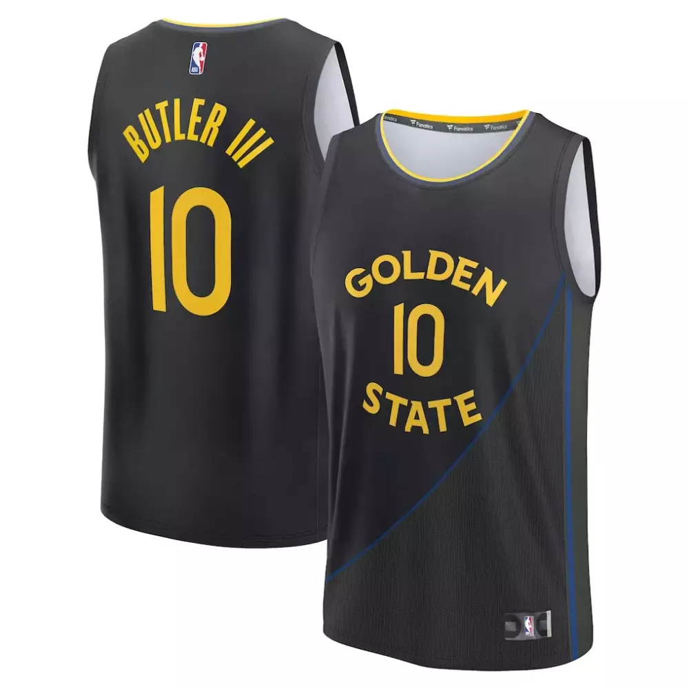 Jimmy Butler Iii 10 Golden State Jersey Black Men Yellow Blue Replica