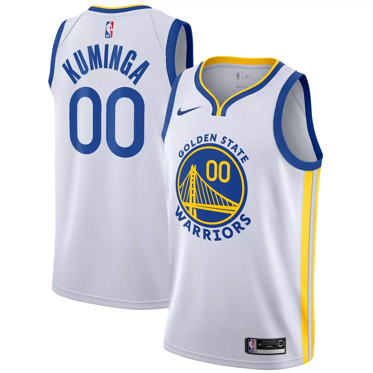 Jonathan Kuminga Jersey White Golden State Warriors Men Blue Yellow