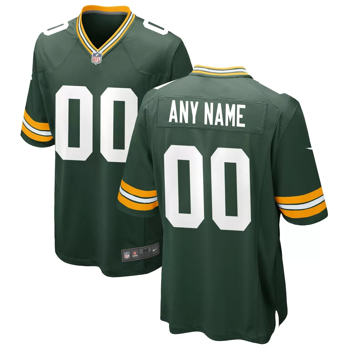 Green Bay Packers Jersey Men White Gold Custom Game