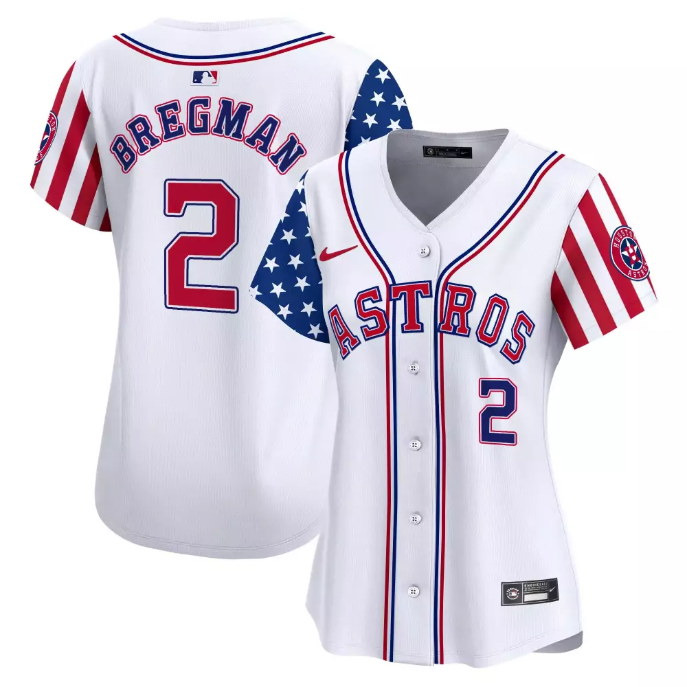 Alex Bregman 2 Astros Jersey White City Connect Houston Women Alternate Split Design