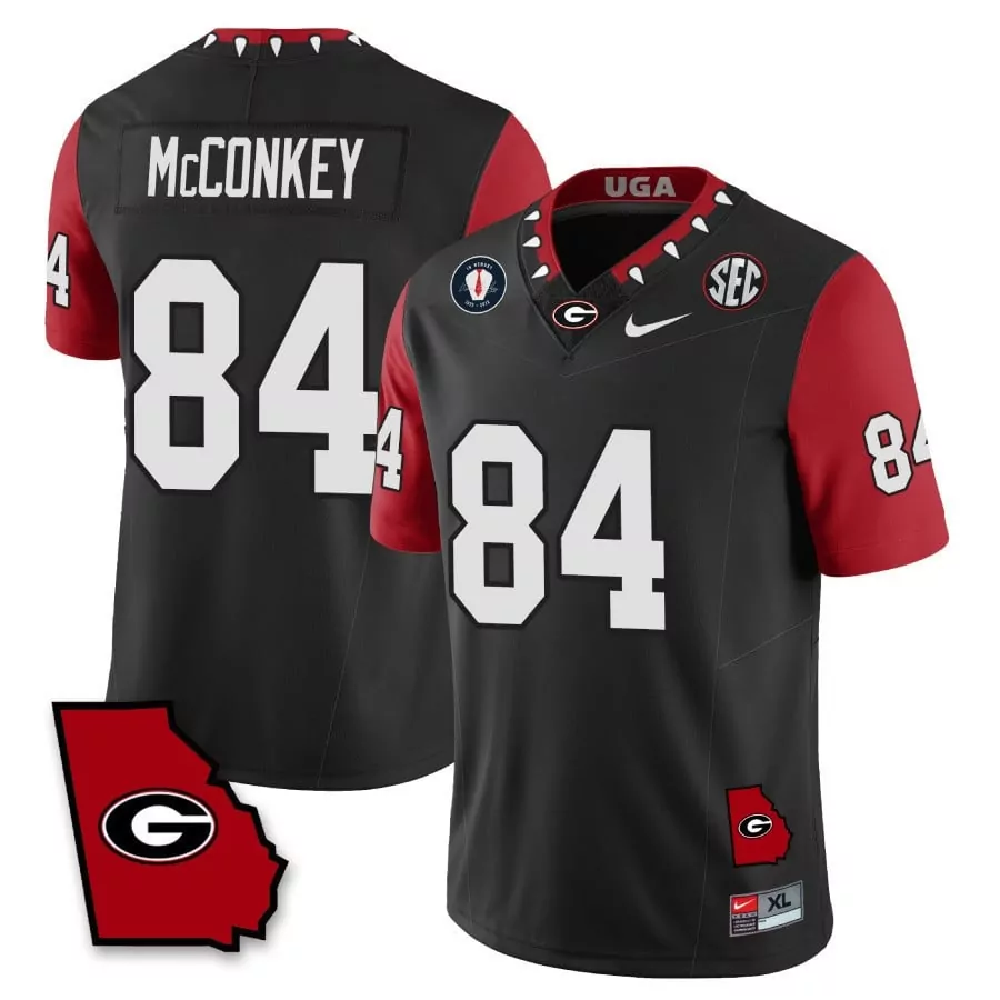 Ladd Mcconkey 84 Georgia Bulldogs Jersey Black National Championship 2021-2022 Men