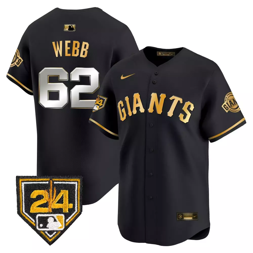 Logan Webb 62 Giants Jersey Black 24 Men Gold Silver Vapor Premier Limited All Stitched