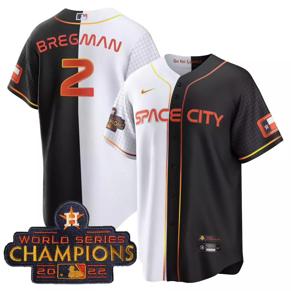 Alex Bregman 2 Houston Astros Jersey Black World Series Champions 2022 Men Split