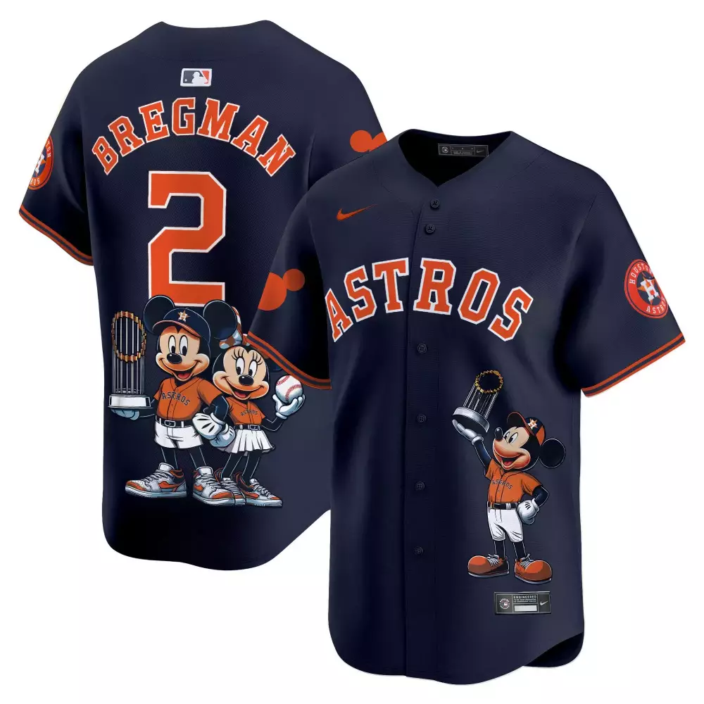 Alex Bregman 2 Astros Jersey Navy Disney Collaboration World Series Champions Houston 2022