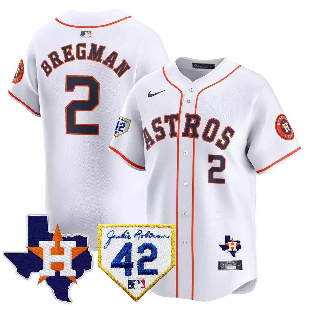 Alex Bregman 2 Astros Jersey White Jackie Robinson Day Houston Texas 42 2023 Men