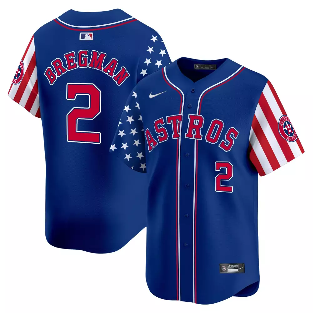 Alex Bregman 2 Astros Jersey Blue Houston Men Alternate Custom Design Red White All