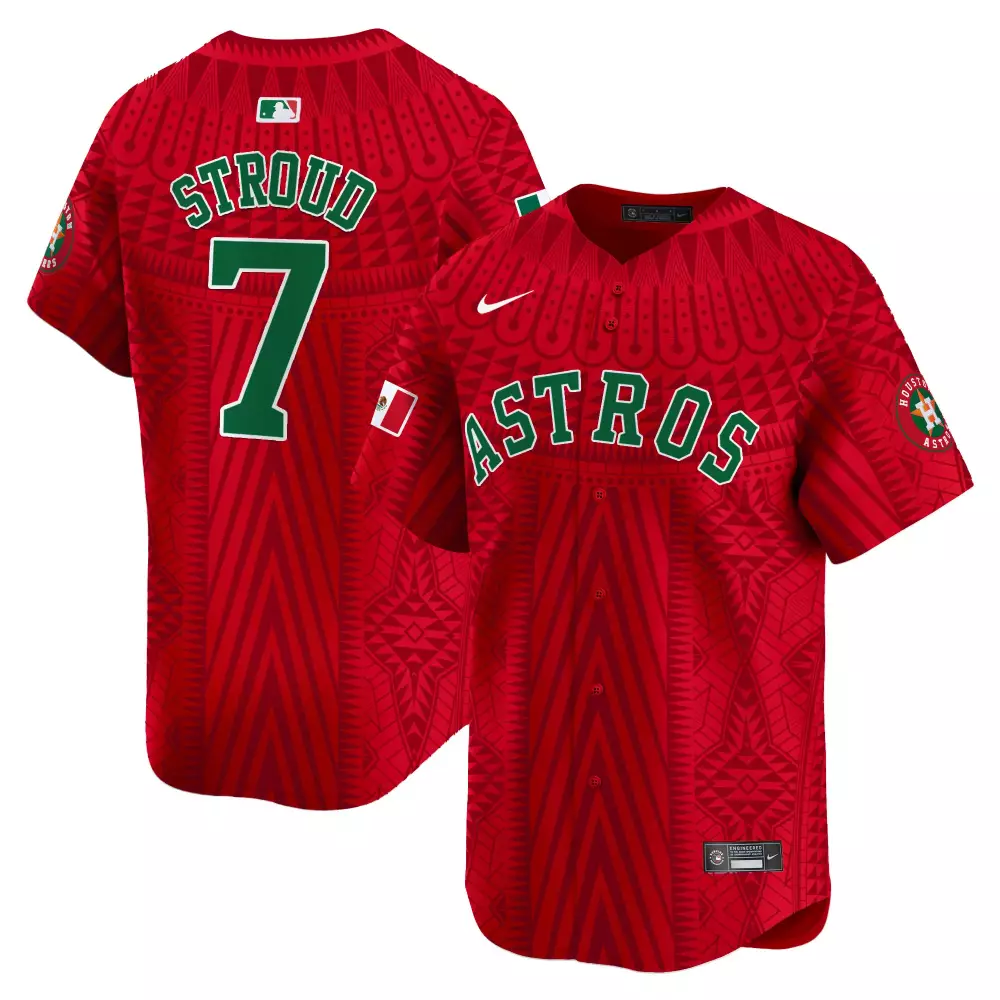 Cj Stroud 7 Astros Jersey Red City Connect Mexico Flag Houston 2024 Men Custom Design