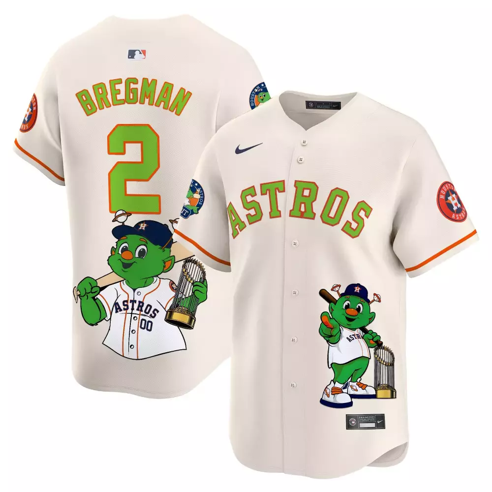 Alex Bregman 2 Astros Jersey Cream Orange/green Alternate Houston Team 2022 World Series 2023
