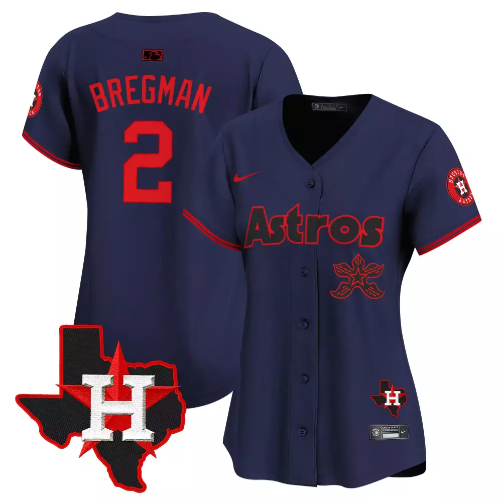 Alex Bregman 2 Astros Jersey Navy Houston Texas Flag Star Men Red All Stitched Vapor