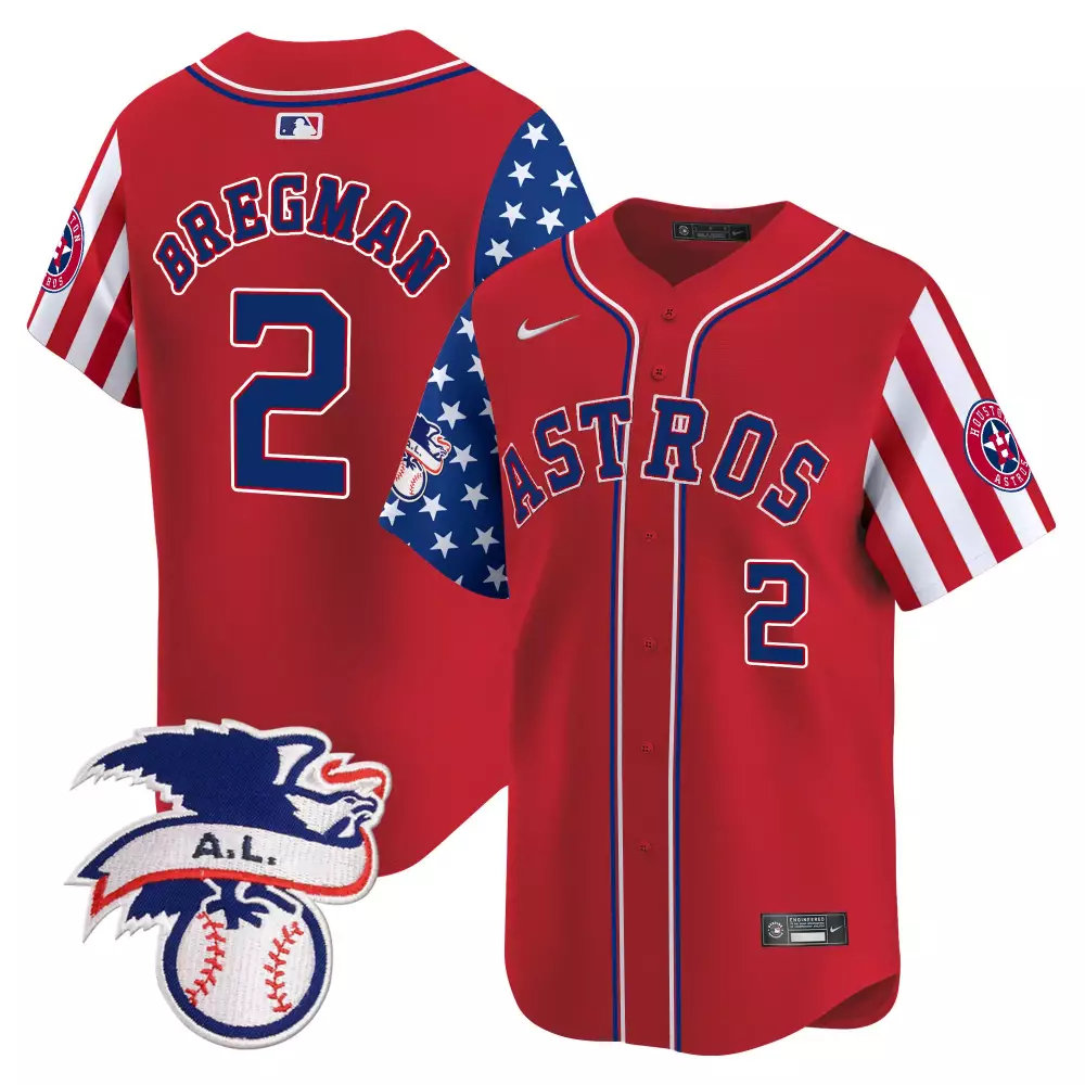 Alex Bregman 2 Houston Astros Jersey Red Stars And Stripes Al 2023 Men Split Design