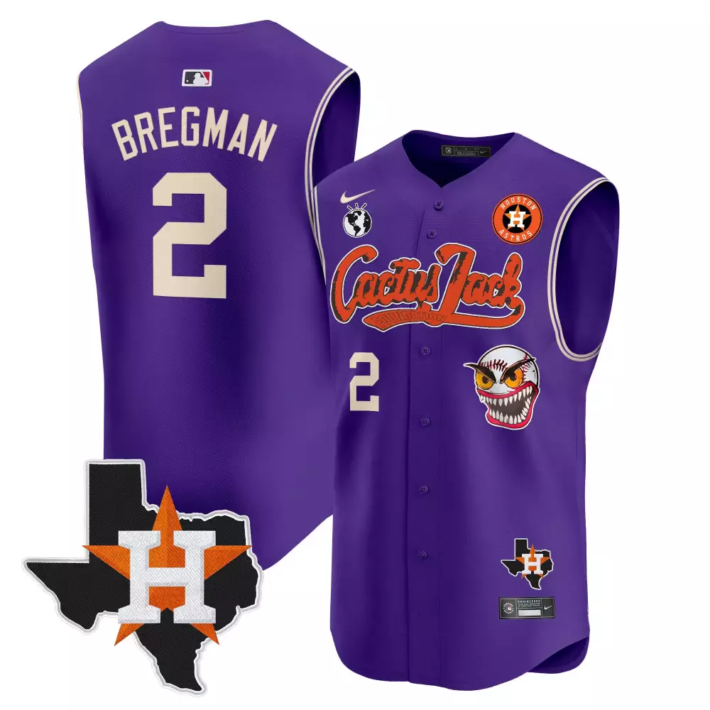 Alex Bregman 2 Houston Astros Jersey Purple Cactus Jack Star Players Association 2023