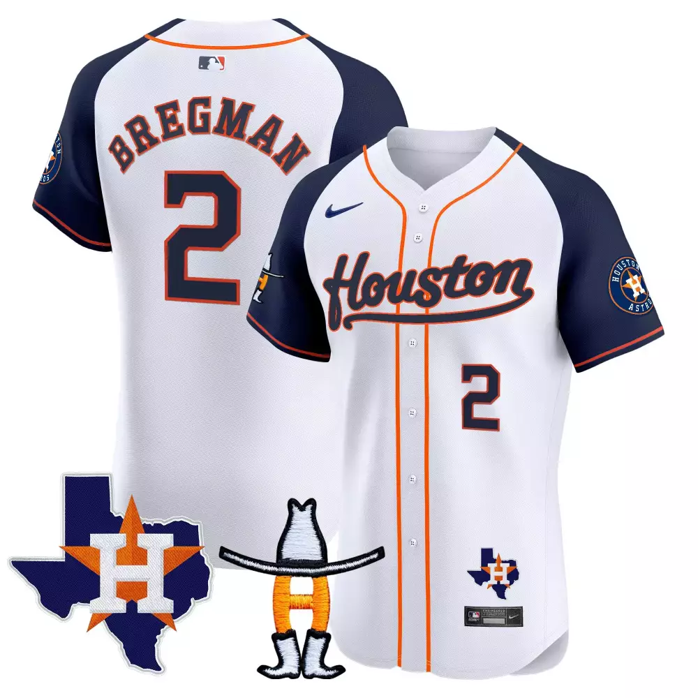 Alex Bregman 2 Houston Astros Jersey White Texas Cowboy Hat Men Navy Blue Orange