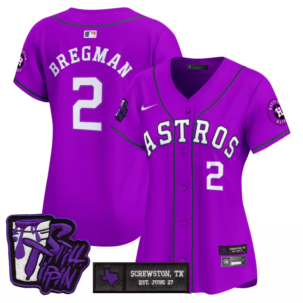 Bregman Dj 2 Astros Jersey Purple City Connect Houston Star Screwston, Tx June 27