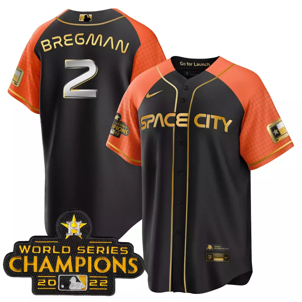 Bergman Space 2 City Jersey Black World Series Champions 2022 Men Orange Gold All