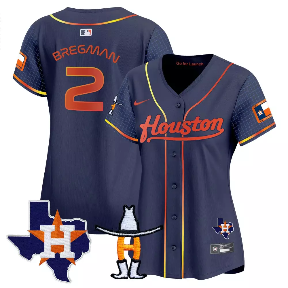 Alex Bregman 2 Houston Astros Jersey Navy City Connect Tx Texas State 2022 Men Split Design
