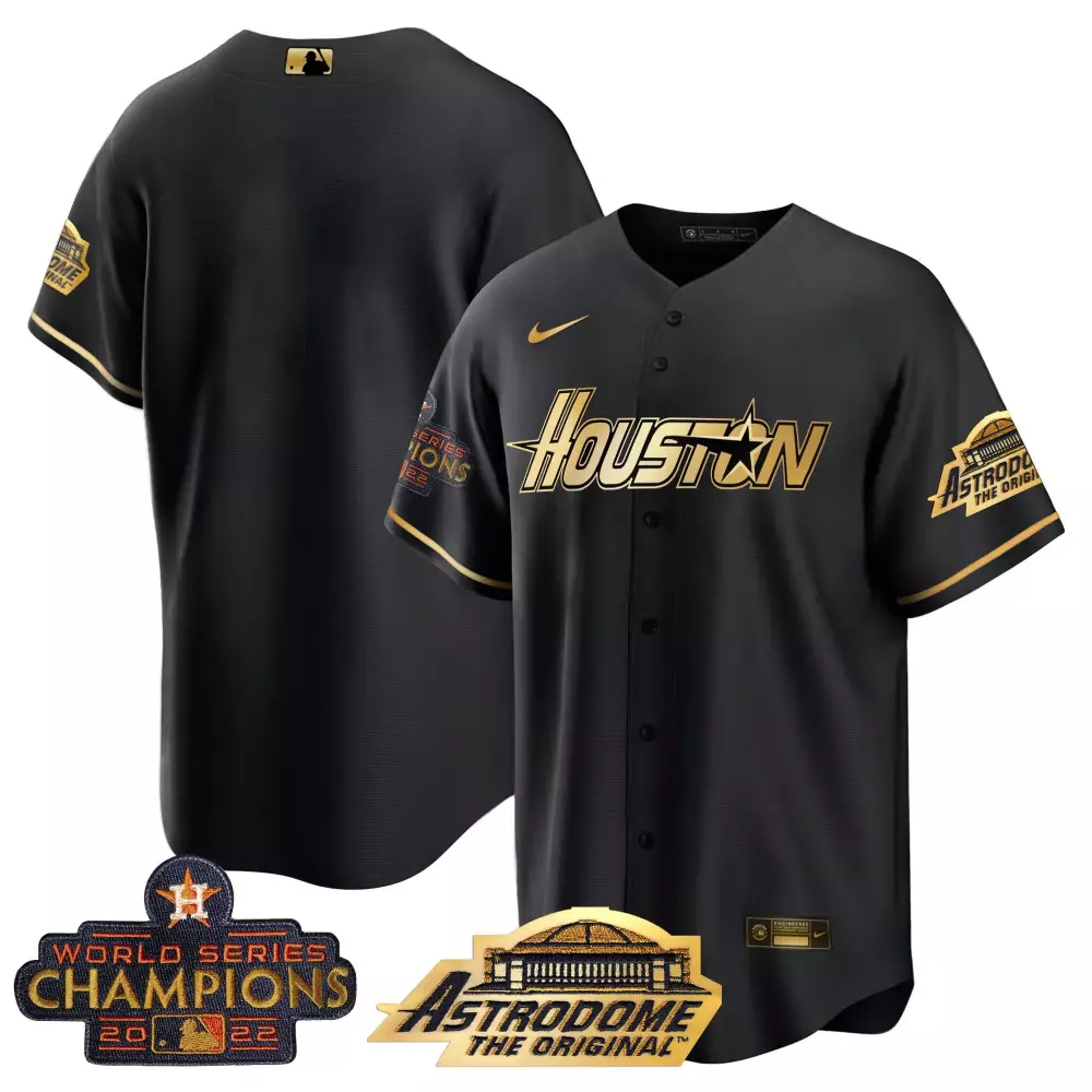 Pinstripe Astrodome Jersey Black World Series Houston Astros Champions 2022 Original