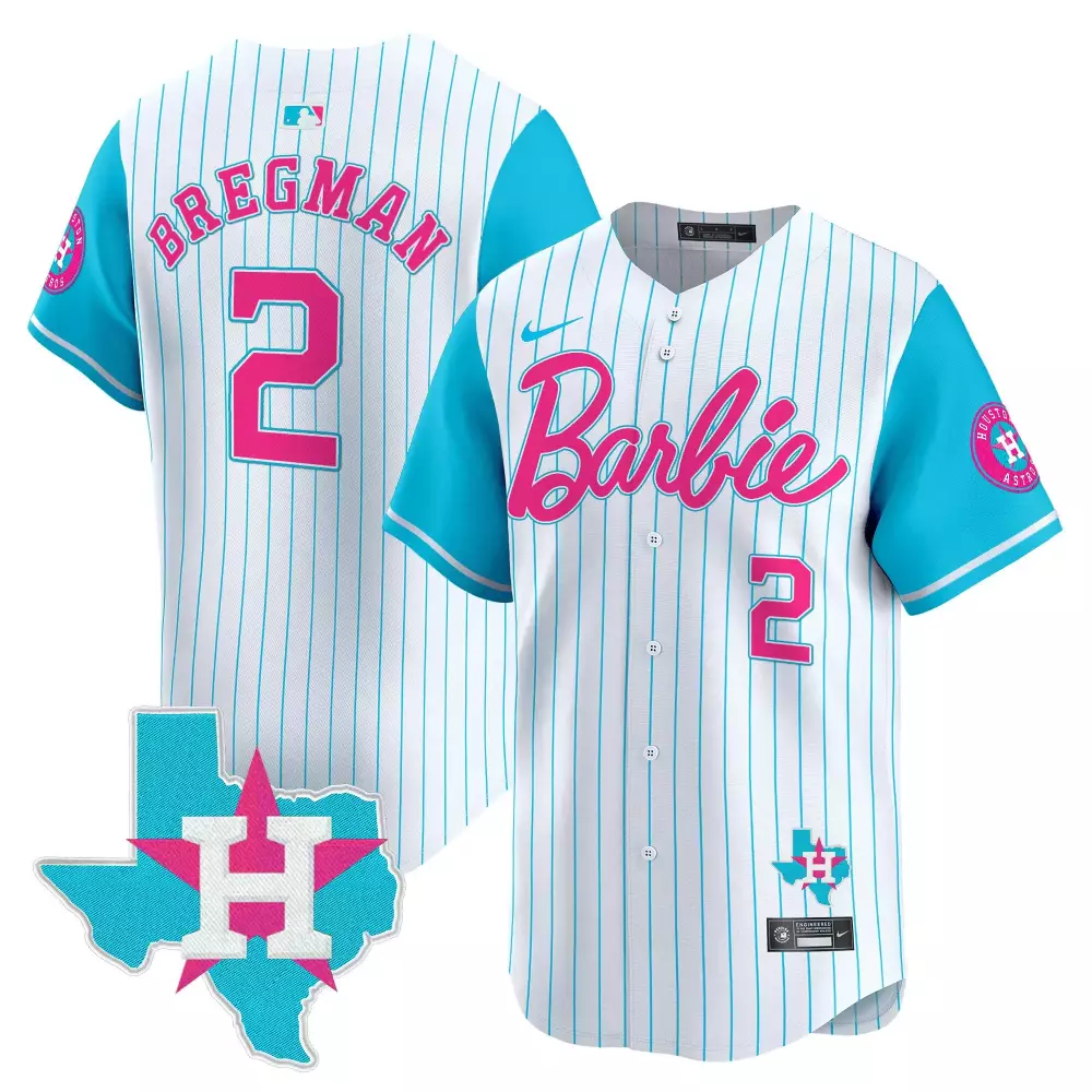 Alex Bregman 2 Houston Astros Jersey White Barbie Texas Shape 2023 Men Split Pink