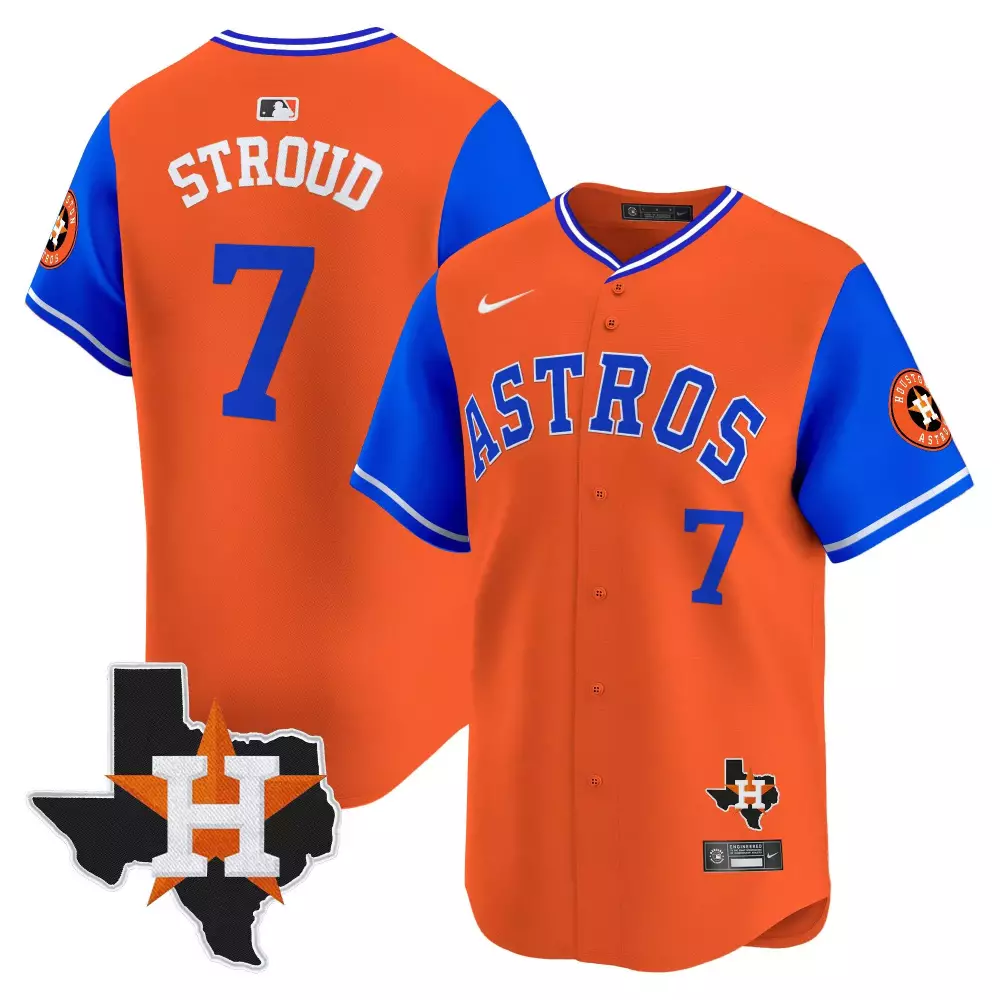 Cj Stroud 7 Astros Jersey Orange Houston Star Texas Men Alternate Blue Vapor Premier