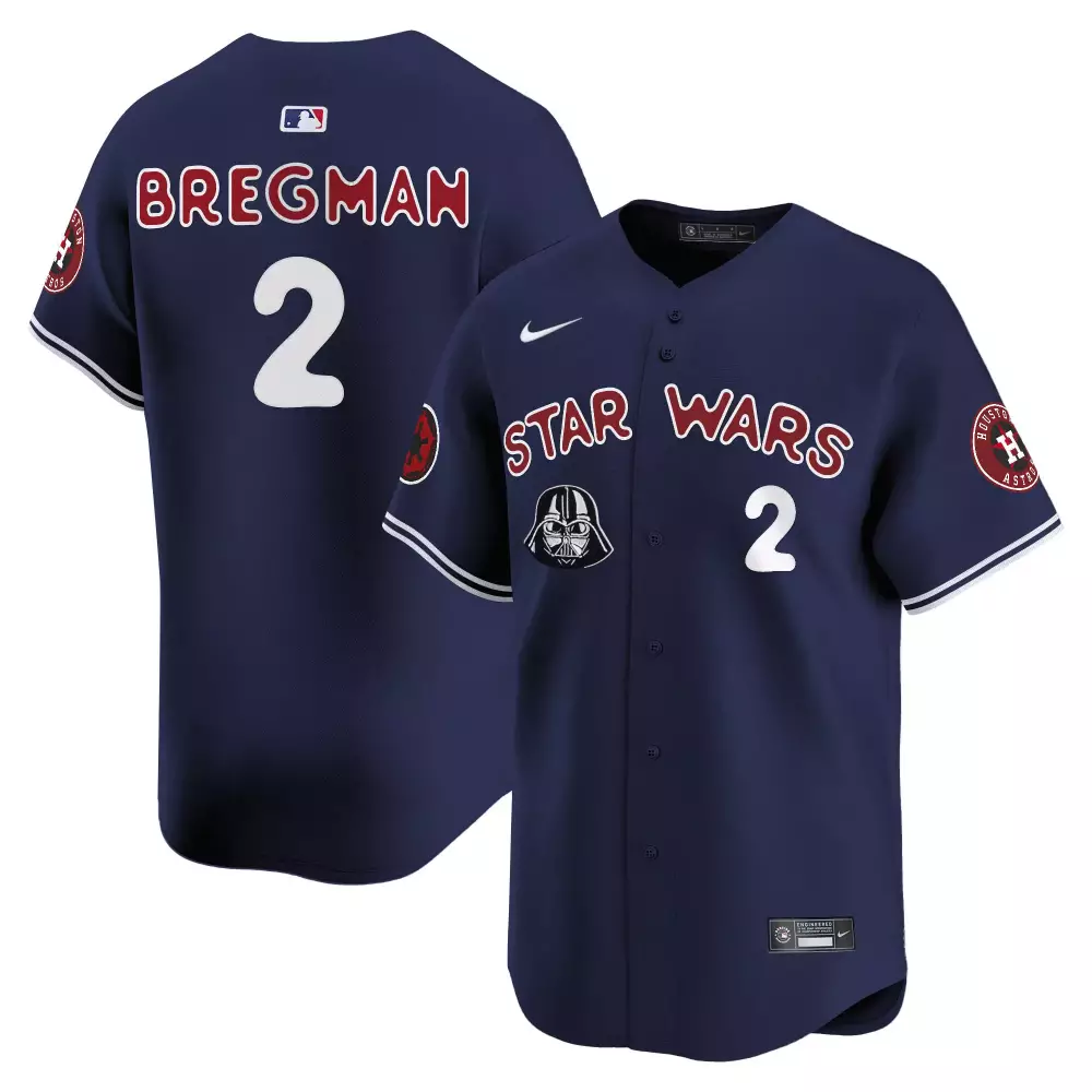 Alex Bregman 2 Houston Astros Jersey Navy Star Wars Darth Vader Men White Red Vapor