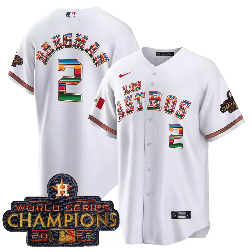 Alex Bregman 2 Los Astros Jersey White World Series Champions 2022 Men Green Red