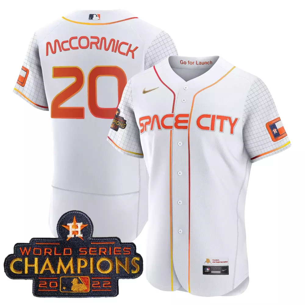 Chas Mccormick 20 Houston Astros Jersey White Space City World Series Champions 2022