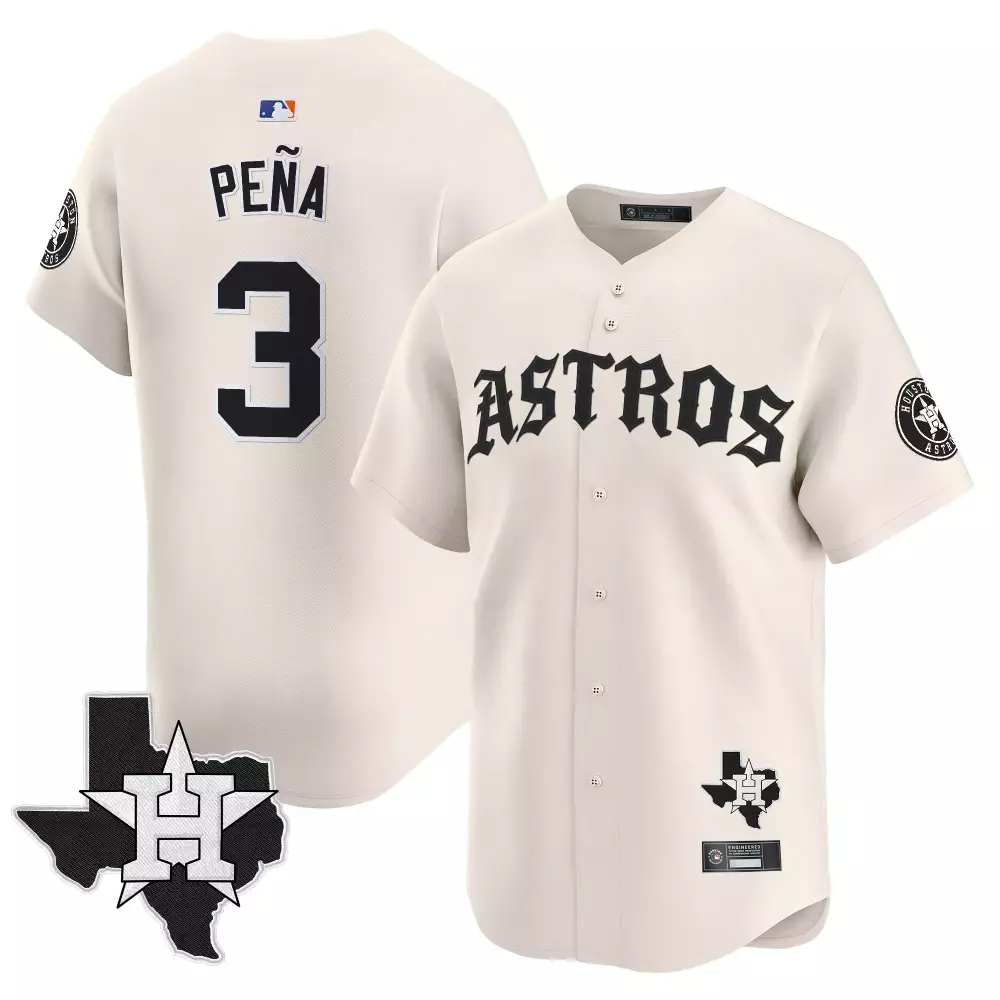 Jeremy Pena 3 Astros Jersey Cream City Connect Texas State Outline Houston Team Men