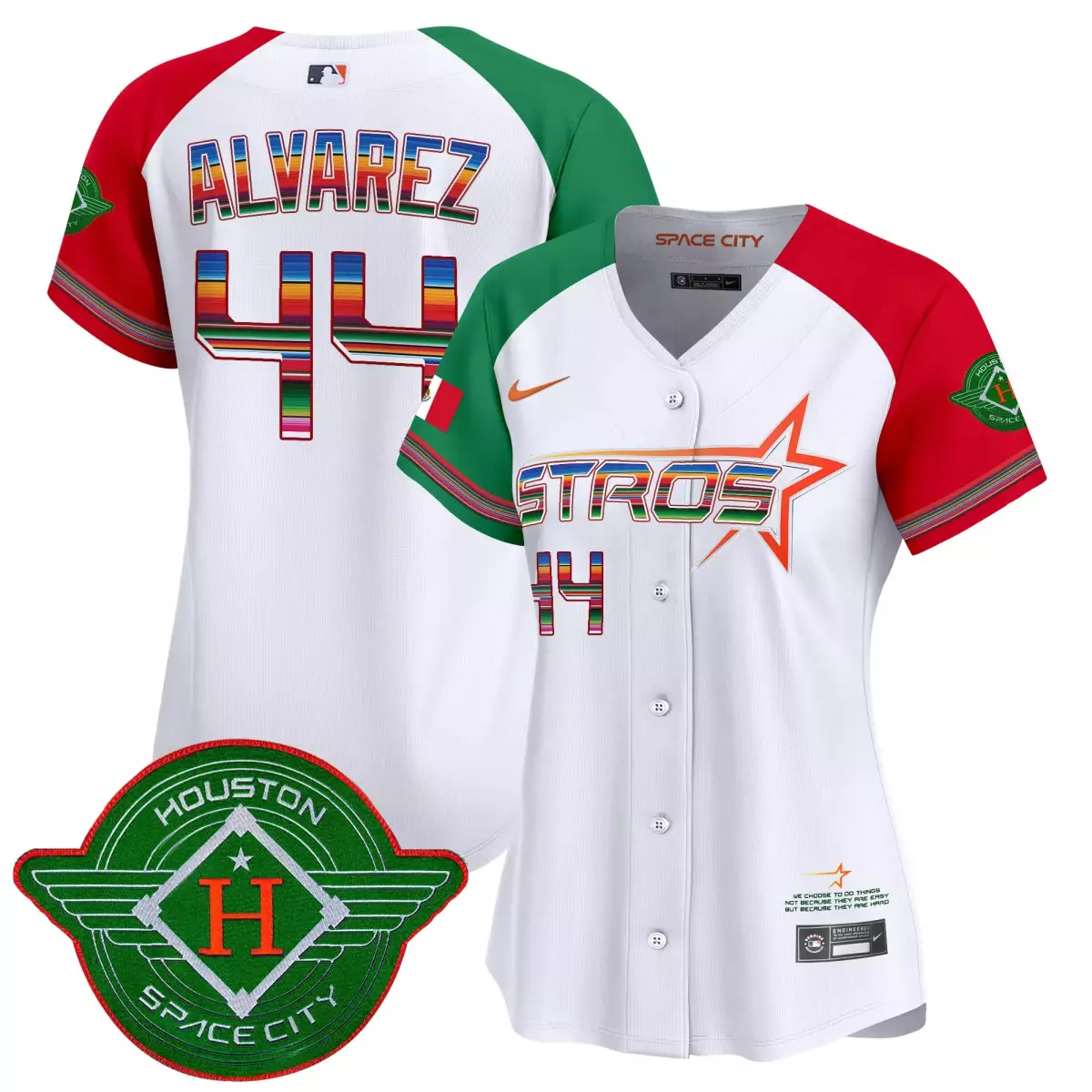 Alvarez Mexico 44 Astros Jersey White City Connect Houston Space 2023 Men Custom Design