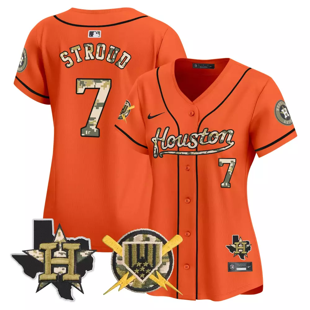 Cj Stroud 7 Houston Astros Jersey Orange City Connect Star Men Custom Design Black