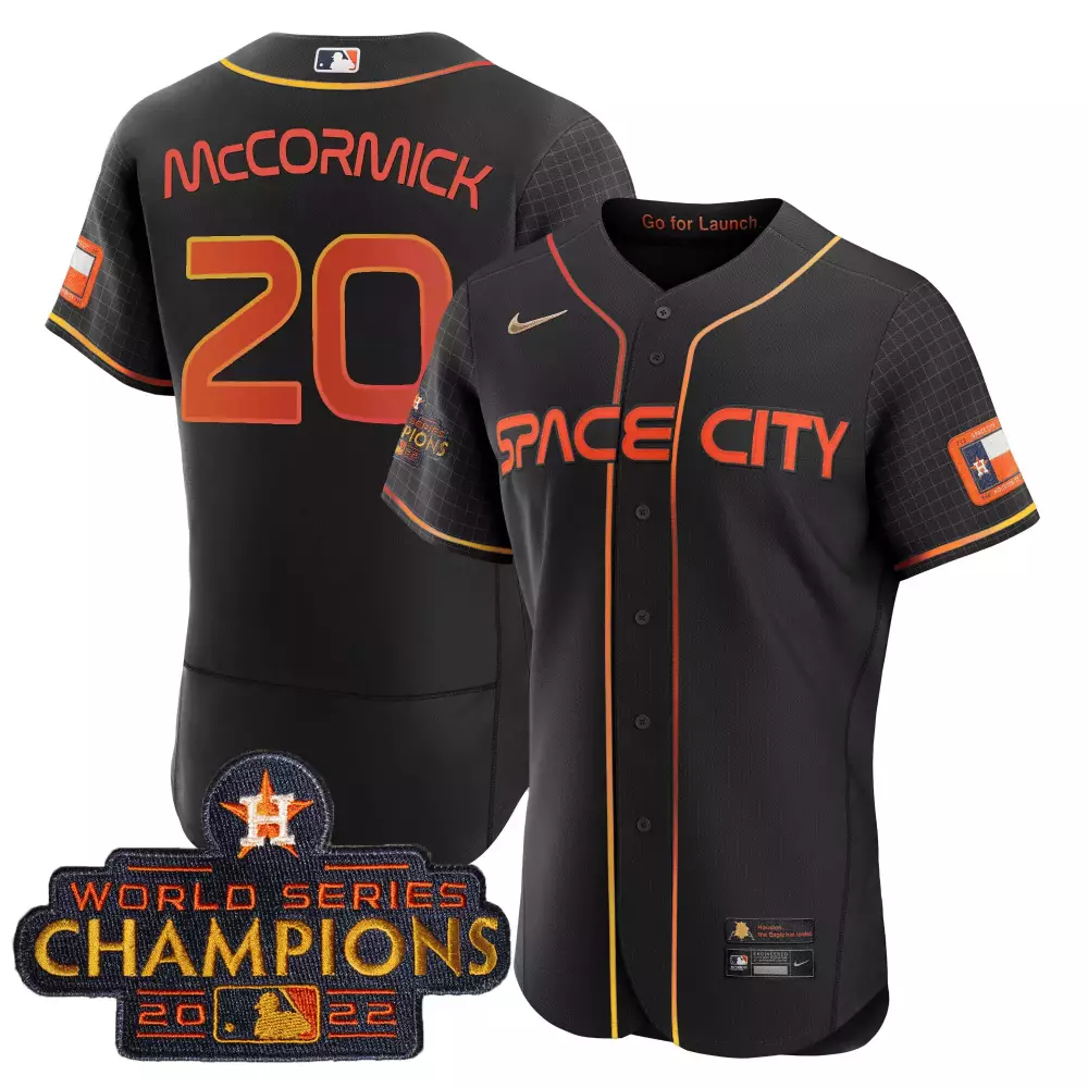 Chas Mccormick 20 Houston Astros Jersey Black Space City World Series Champions 2022